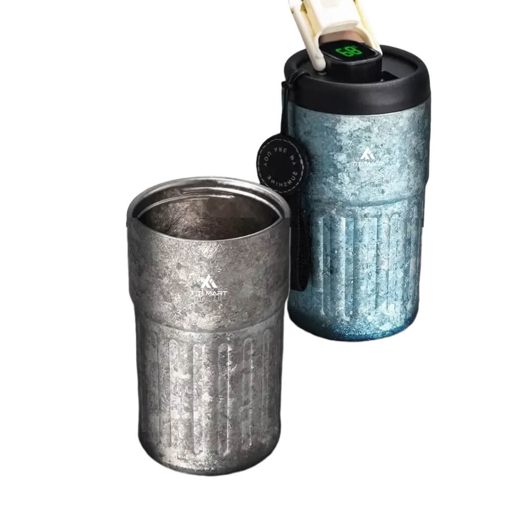 Titanium temperature display coffee cup