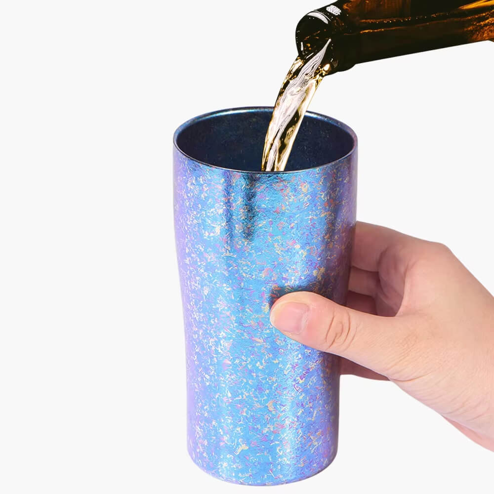 Double-wall insulated beer mug
