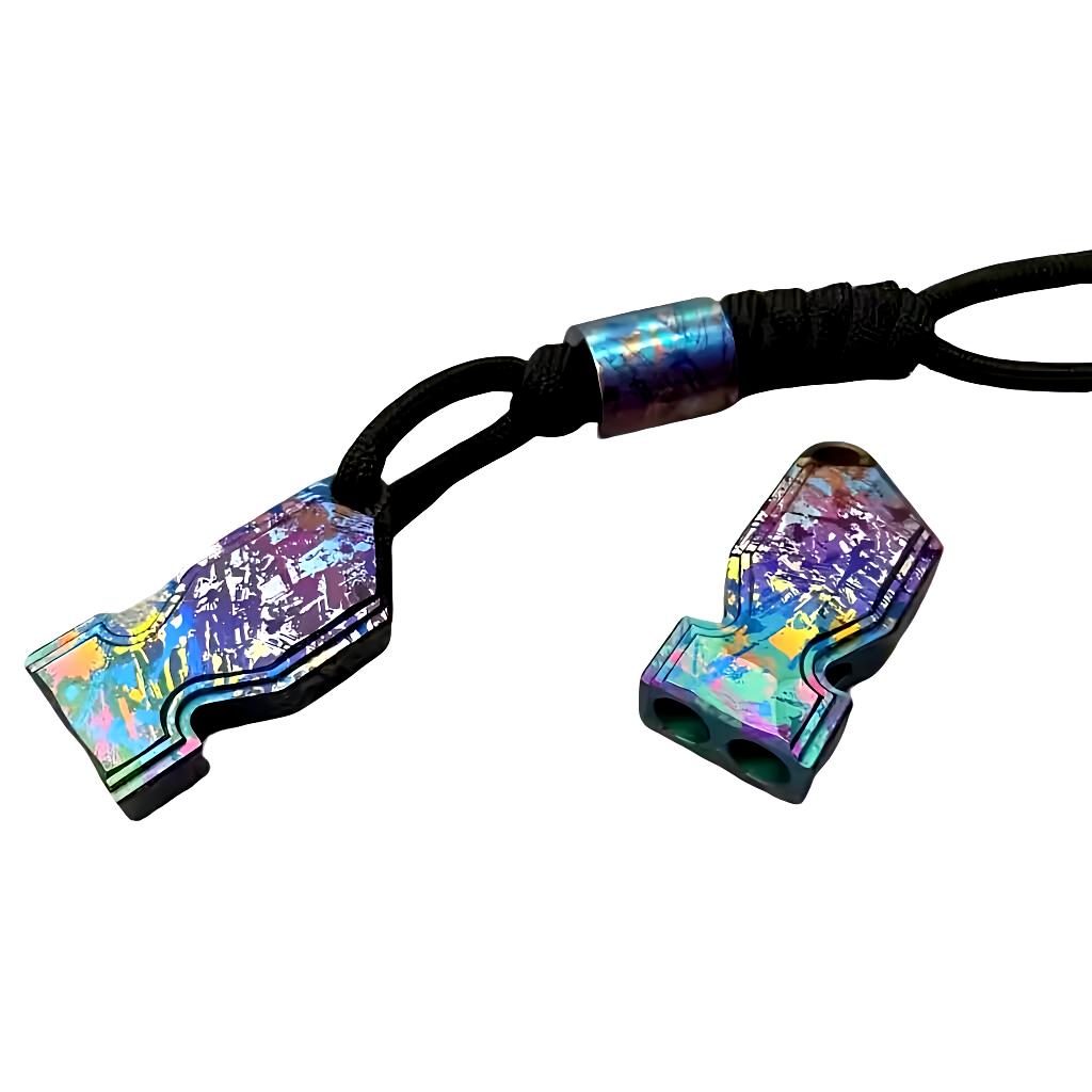 Titanium survival whistle