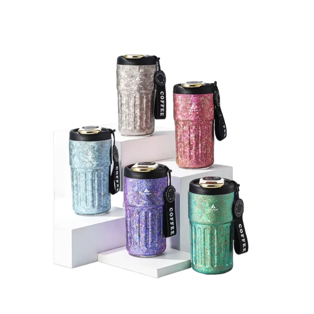 Titanium temperature display coffee cup