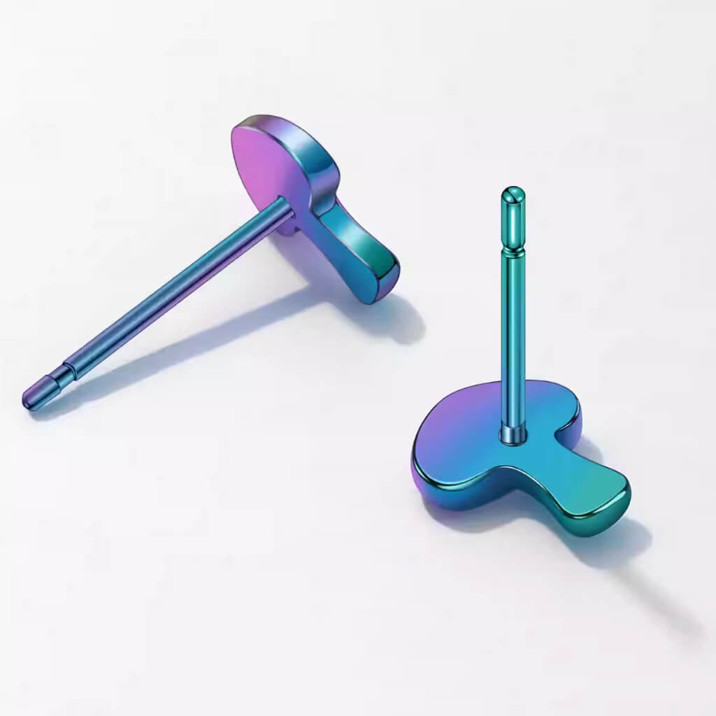 Titanium round earrings