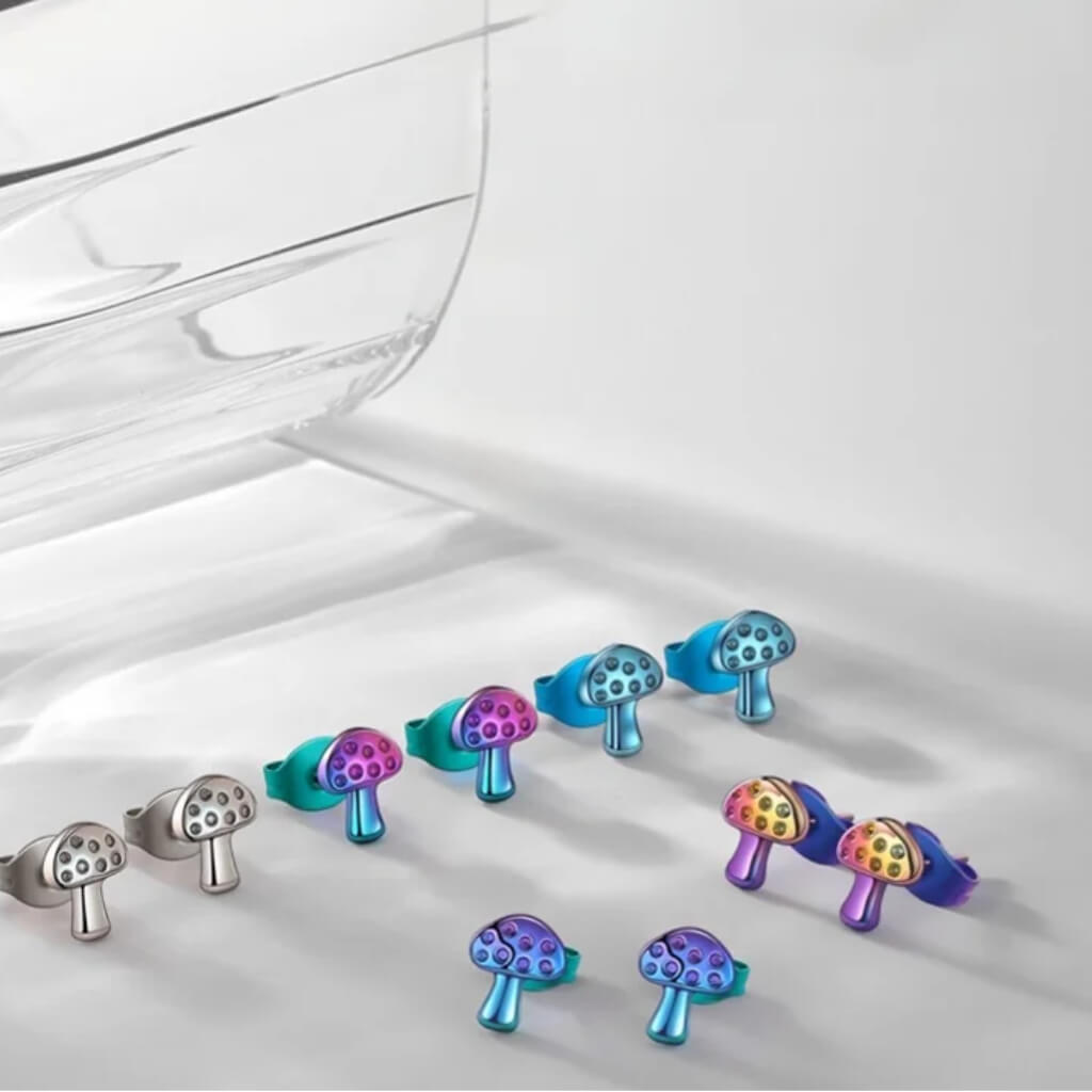 Titanium round earrings