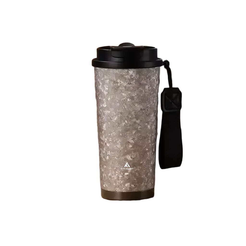 Large capacity titanium insulated coffee cup